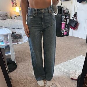 Zara Women's Straight Leg Blue Jeans